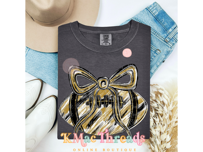 Watercolor Gold and Black Football