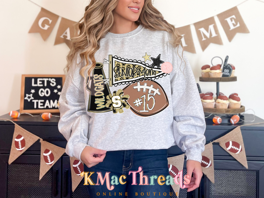 Senior Mom Wildcat Football W/ Custom Number