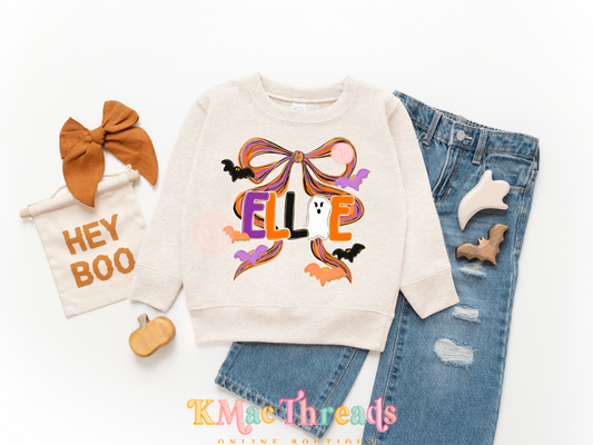Halloween Custom Name Bow