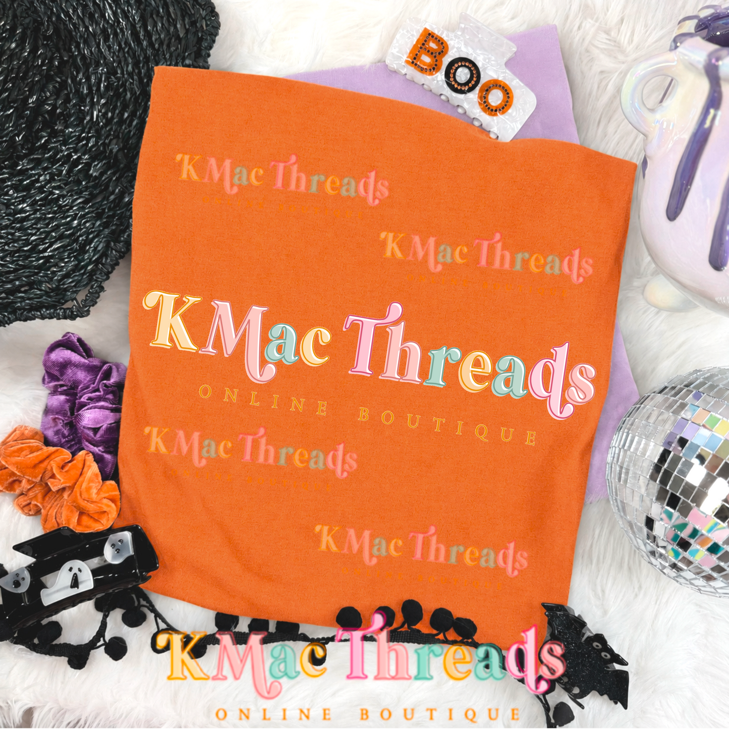 Burnt Orange CC Halloween Flatlay Mockup