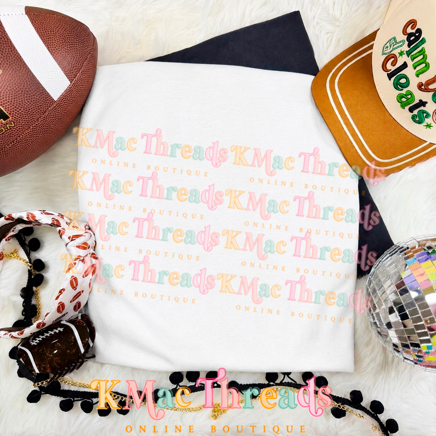 White Football Flatlay Mockup