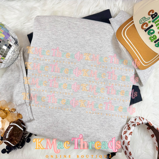 Ash 2 Gildan Sweatshirt Football Flatlay Mockup