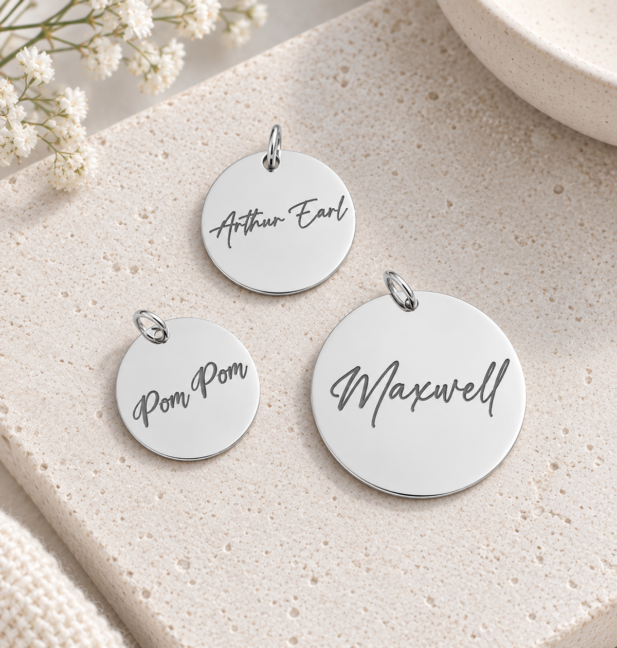 Engraved Circle Pendant