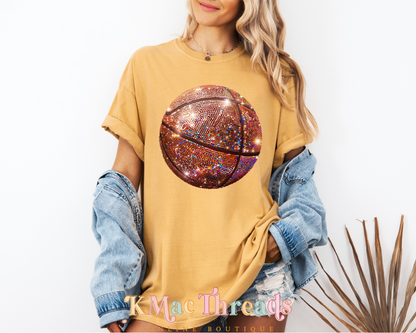 Faux Glitter Basketball