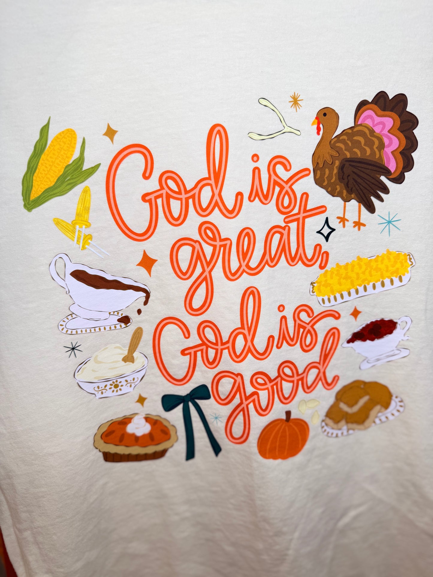 Ivory CC God Is Great Thanksgiving Tee