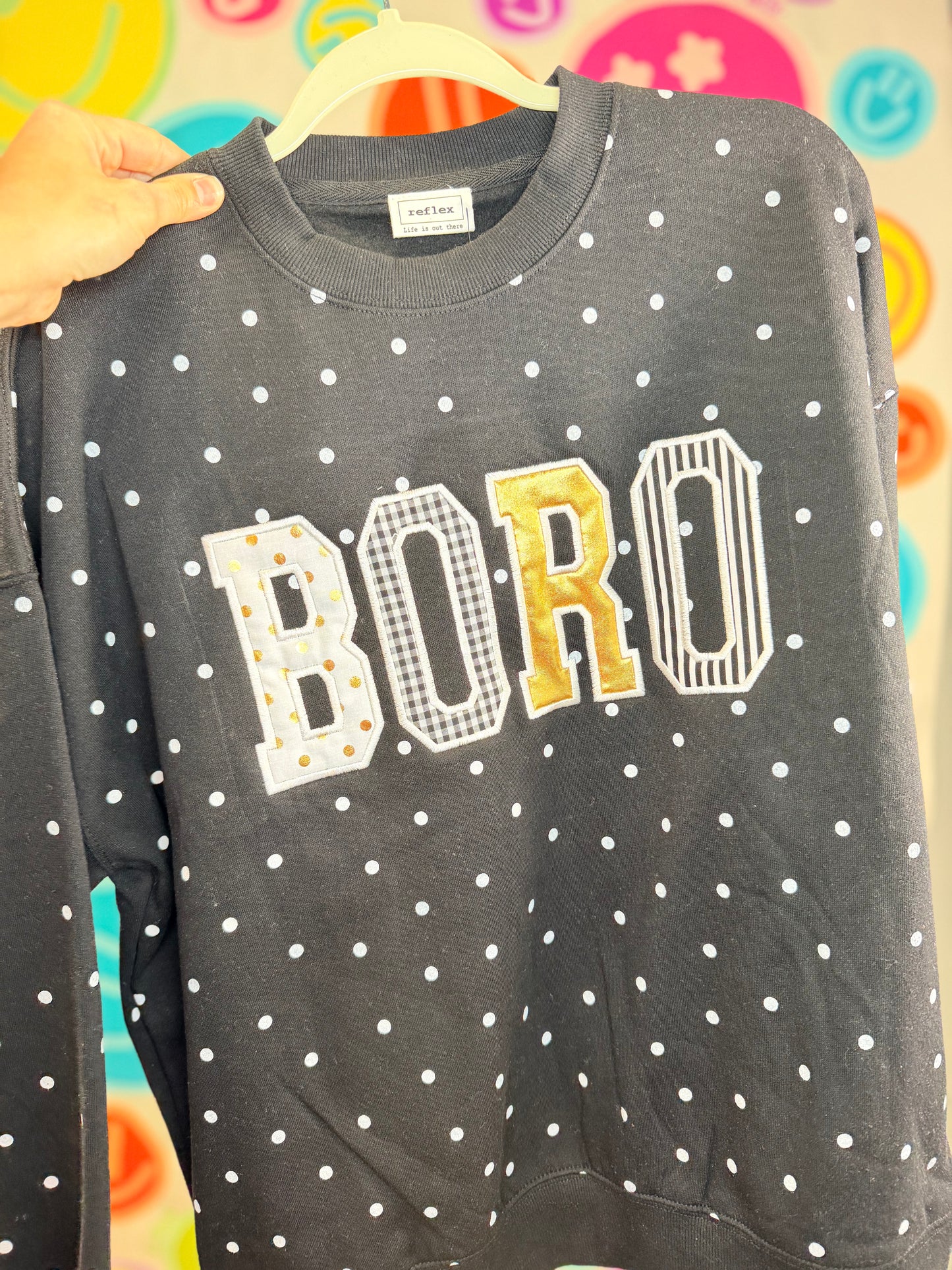 Polka Dot Applique Sweatshirt