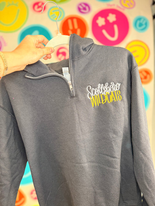 Black Quarter Zip Scottsboro Wildcats