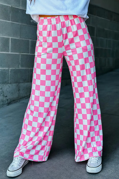 Checkered Wide Leg Pants