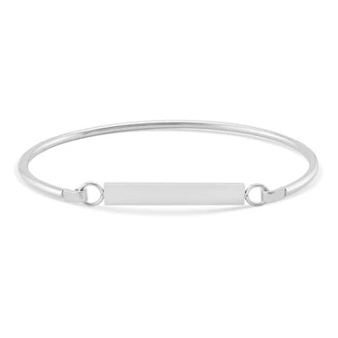 Engraved Flat Bar Bangle Bracelet
