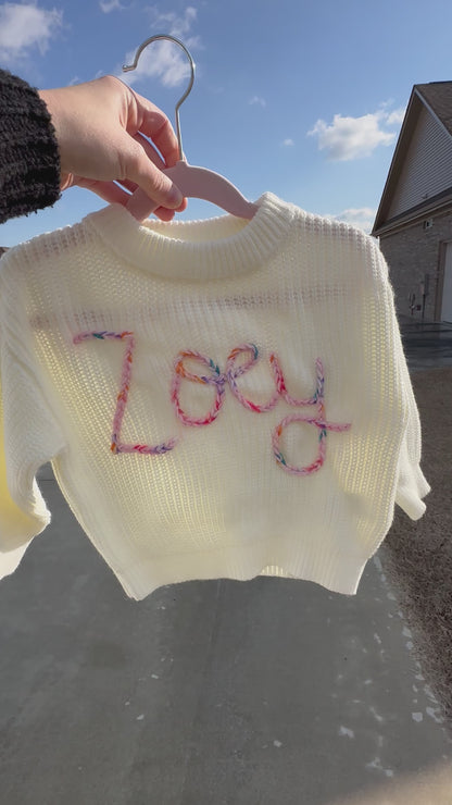 Hand Embroidered Personalized Sweater