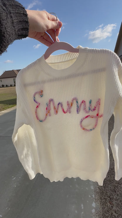 Hand Embroidered Personalized Sweater