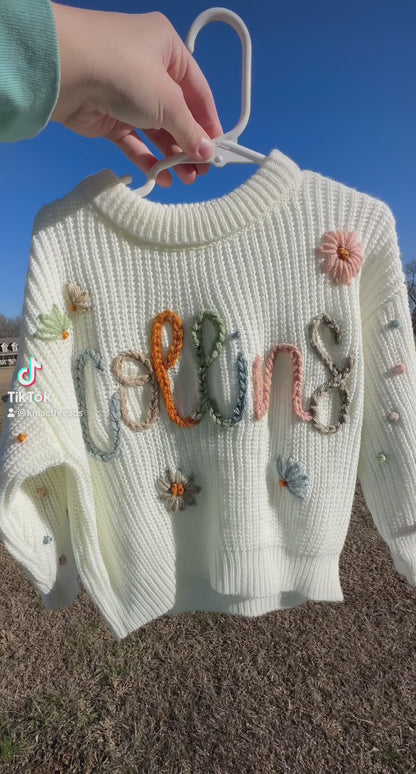 Hand Embroidered Personalized Sweater