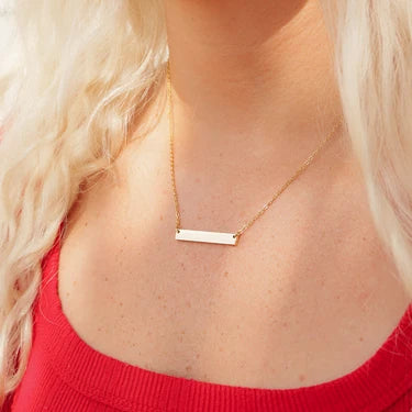 Engraved Bar Necklace